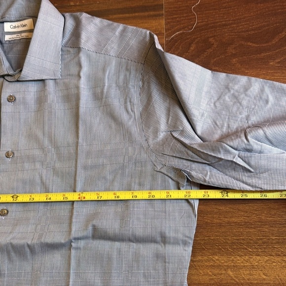 Calvin Klein Pinstripes Non Iron Button Down Dress Shirt Size 16 1/2 32-33 - Picture 8 of 10